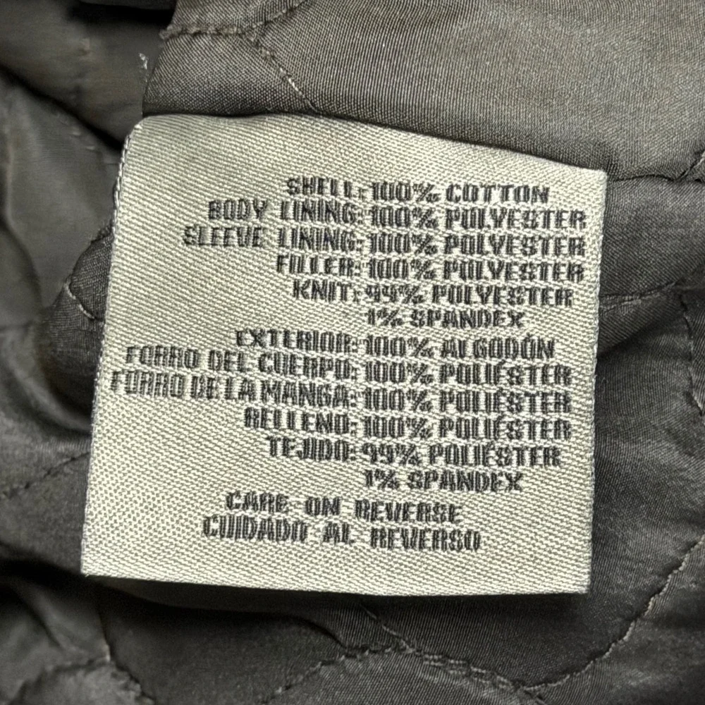 Levis Field Jacket Mens L Olive Canvas Quilted Lined Military Utility Coat